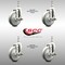 Service Caster 5 Inch 316SS Gray Polyurethane Swivel 12mm Threaded Stem Caster Set Brake SCC-SS316TS20S514-PPUB-TLB-M1215-4 - alternate 4